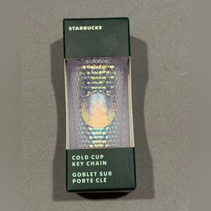 Starbucks Cold Cup Keychain Ornament - 2023 Unicorn Iridescent Studded New!
